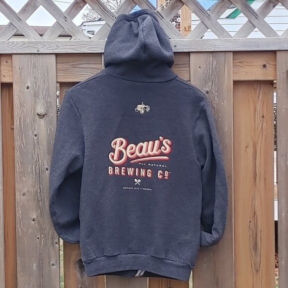 Beau's Brewery Tops - Quality Beau's Brewing Company Hoodie Women Size Small LARGE GRAPHIC Grey Hoodie